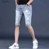 Męskie dżinsy Summer Projektant mężczyzn rozerwany w trudnej sytuacji z rozbitymi patchwork krótkie dżinsy proste krój dżinsowy chłopak designerski szorty JeanSl231208