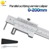 Paquímetros vernier 0-200mm marcação vernier caliper com agulha de carboneto scriber marcação paralela ferramenta de medição régua de medição 231207