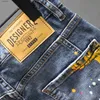 Men's Jeans Hommes mode Denim Shorts jean nouvel été bleu déchiré jean Shorts haute qualité homme peinture Splash technologie Denim ShortsL231208