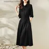 Urban Sexy Dresses French Retro Casual Dresses Women's Large Size Spring and Fall New Fashion Comter Hepburn Style Medellång A-Lengen A-Line Dresses L231208