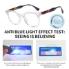 Lunettes de soleil Protection des yeux Anti-lumière bleue lunettes de lecture blocage des rayons bleus lunettes rondes ultralégères PC hypermétropie hommes femmes