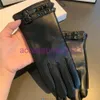 Luxury Sheepskin Leather gloves For women Designer rivet Belt Genuine leathers glove Fleece inside Ladies touch screen winter thick warm