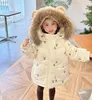 Daunenmantel Kinder Winterjacke für Mädchen Little Bear Cartoon verdicken Kinder Stickerei Mantel Baby mit Kapuze Daunen Oberbekleidung 231207