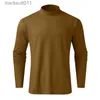 남자 티셔츠 2023 스프링 가을 남자 롱 슬리트 코튼 캐주얼 남자 티셔츠 하이 칼라 셔츠 통기성 셔츠 S-3XL L231208