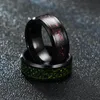 Bröllopsringar Fashion Men rostfritt stål Dragon Ring Inlay Purple Black Carbon Fiber Ring Wedding Band smycken 8mm 231208