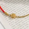 Live Broadcast Versatile Red Rope Splicing Snake Bone Chain Titanium Steel Gold Non Fading Jewelry Women's Bracelet