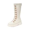 Stiefel Kinder Leistung Mode Mädchen Casual Warm Futter Plüsch Prinzessin Tanzschuhe Student Schule Kinder Baby Hohe