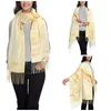 Scarves Golden Marble Luxury Line Shawls Wraps Women Winter Long Soft Scarf Orange Gold Neckerchief Tassel