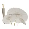 Guarda-chuvas Clássico Branco Bambu Papéis Guarda-chuva Artesanato Papel Oleado DIY Criativo Pintura Em Branco Noiva Casamento Parasol Drop Delivery H Dhthi