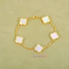 Van Clover bracelet 2023 fashion bracelet classic charm bracelet diamond bracelet chain 18k gold agate shell mother of pearl girl with box