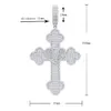 Pendanthalsband Hip Hop Iced Out Cross Pendant Necklace Open Heart Charm Silver Color Full asfalterade kubiska zirkonier för män Kvinnliga modesmycken 231207