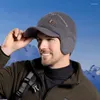 Ball Caps Men Winter Knitted Hat Outdoor Cycling Ear Protection Warmth Peaked Cap Casual Fashion Sunhat Bomber Hats