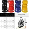 Vêtements de chien chaussures 4 pièces Chihuahua chats petites bottes imperméables en cuir de neige chaussures d'hiver chaud chiot pour chiens anti-dérapant animal de compagnie