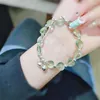 Charm Bracelets Fashion Colorful Heart Crystal Beads Bracelet With Bells For Women All-match Exquisite Clear Transparent Lucky