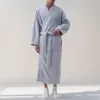 Homens sleepwear homens extra grosso roupão outono e inverno longo robe pijamas velo quente veludo casa desgaste para casal ropa de dormir