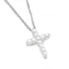 Fina smycken 925 Sterling Silver Moissanite Cross Pendant Full Diamond White Gold Christian Jesus Halsband