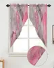 Tenda Marmo Texture Acquerello Rosa Grigio Finestra Soggiorno Camera da letto Arredamento Tende Cucina Decorazione triangolare