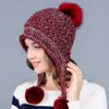 Cappello invernale invernale per le donne in lana miscele morbide tappi da cranio caldi con lenza di orecchie adorabili berretti da donna Gorro con velluto GH-2542331