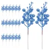 Decorative Flowers 20pcs Xmas Glitter Artificial Berry Fake Stems Christmas Tree DIY Decorations