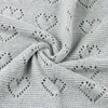 Couvertures 100 80cm Born Baby Tricoté Couvre-lits Super Doux Infant Love Forme Openwork Couverture Tricotée Enfant Quilts