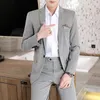 Erkekler Suits Butik (Suit Pantolon) Moda Sıradan Beyefendi Yakışıklı Trendi İş Partisi İngiliz Elbise Takım İki Parçalı Set