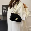 Copie légale Deisgner Celins's Bags boutique en ligne Sac sous les bras en arc de triomphe Chaîne pour femme 2023 Nouveau motif crocodile Tofu Bandoulière croisée Petit carré