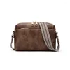 Avondtassen Kleine crossbodytas voor dames Leren handtas met ritssluiting en mobiele telefoon met gekleurde schouderband