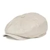 Botvela Summer Linen Newsboy Cap Men Women Herringbone Bakerboy Caps خفيفة الوزن قبعة مسطحة قبعة Bpple Bert Hats 007 T200715232J