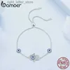 Kette Bamoer 925 Sterling Silber das Hand der Fatima Armband Schutzkettenglied für Frauen Geburtstag Muttertagsgeschenk BSB140 YQ231208