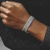 Nuova moda 12mm Larghezza CZ Miami Catena a maglia cubana Hip Hop Bling Micro Pave 5A Trasparente Cubic Zirconia Bracciale cubano da uomo all'ingrosso Pkmjd