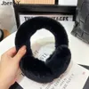 Ear Muffs Fashion Natural 100 Rex Rabbit Fur Earmuff Rosja zima ciepłe kobiety Real Earmuffs Girl S 231208