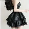 Urban Sexy Dresses 2023 New French Gothic Punk Black Party Dresses For Women Y2k Sexy Sweet Girls Luxury Slim Fit Summer Chest Wrap Mini Skirts L231208