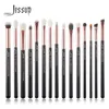 Make-up-Pinsel Jessup Make-up-Pinsel-Set, 15-teilig, Make-up-Pinsel-Werkzeugset, Eyeliner-Shader, natürlich-synthetisches Haar, Roségold/Schwarz, T157 231202