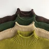 Pullover Milancel Winter Kids Sweater Vintage Boys Knitwear Solid Turtleneck Girls Sweaters 231207