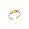 Anelli di nozze anello di pietra gialla geometrica per donne inossidabile colore oro in oro anello di pietra regolabile ad anello di matrimonio estetico gioiello bijoux femme
