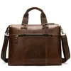 Briefcases Top Sell Business Men Briefcase Bag Leather Laptop Casual Man Shoulder Bags