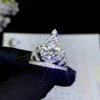 사이드 스톤즈 콜리 라이프 보석 보석 빈티지 크라운 크라운 모이사니트 링 약혼 1 2ct VVS 등급 Moissanite Silver Ring 925 Silver Moissanite Jewelry YQ231209