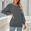 Damen-Kapuzenpullover, Herbst, Sport, schick, elegant, modisch, für Damen, stilvoll, Vintage, einfarbig, langärmelig, runder Kragen, lockeres, lässiges Oberteil