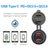 NOWOŚĆ 2 W 1 CAR TRIPLE SNETET SNTETS ADAPTER Z WYŁĄCZENIEM dotykowym QC 3.0 USB PD type-C Szybkie ładowanie 12 V/24 V dla łodzi samochodowej RV