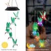 Carillon éolien solaire LED en forme de colibri, carillon éolien Mobile suspendu de 25 pouces pour la décoration de jardin de maison, changement de couleur automatique de la lumière