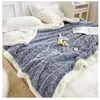 Blankets Swaddling Thick Bed Blanket Double Layer Winter Lamb Fleece Blanket Home Warm Sherpa Soft Sofa Cover Throw born Wrap Kids Bedspread 231208