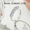 With Side Stones Tezzc 5 Stone 1.5ct Moissanite Ring for Women S925 Sterling Silver Premium Eternity Wedding Band Anniversary Ring Fine Jewelry YQ231209