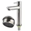 Bathroom Sink Faucets 304 Basin Faucet Stainless Steel Silver Single Cold Counter Household Hardware