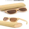 Vintage houten bamboe zonnebril heren dames gepolariseerde glazen handgemaakt met hoesje UV400 Retro Shades Design Eyewear236B