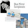 Espejo azul Sin marco Metal dorado Gafas de sol para mujer Hombres Sin montura Gafas de sol marrones para mujer Sombras de moda Gafas de corte 230920