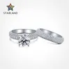 Wind S925 Sterling Silver Wedding Wedding Ring Women039S Super Flash Simulation Set Ring9114863