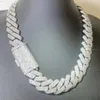 Collier cubain en argent personnalisé, Design fou, chaîne cubaine de 20mm de largeur, Moissanite glacée, personnalisé, 2023