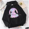 Women'S Hoodies Sweatshirts Womens Pastel Goth Bear Print Winter Warm Pocket Plovers Kawaii Style Hoodie Fashion Casual Unisex Swe Dhua2