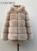 Hiver épais chaud fausse fourrure manteau femmes fourrure à capuche à manches longues veste de luxe manteaux Bontjas