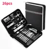 Nail Art Kits 11/21/26Pcs Manicure Set Stainless Steel Clippers Cuticle Nipper Pedicure Care Tool Dead Skin Scissor Cleaning Grooming Kit